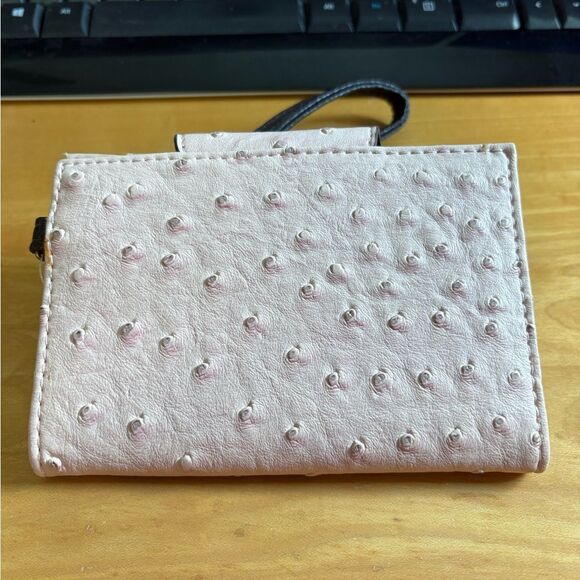 NWT Faux Ostrich Wristlet/Wallet in Pink - Picture 2 of 5
